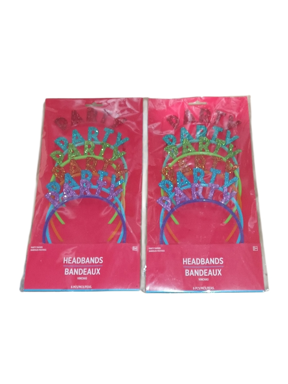 Amscan Party Headbands Set - Multicolor Glitter "Party" Design 2 Packs